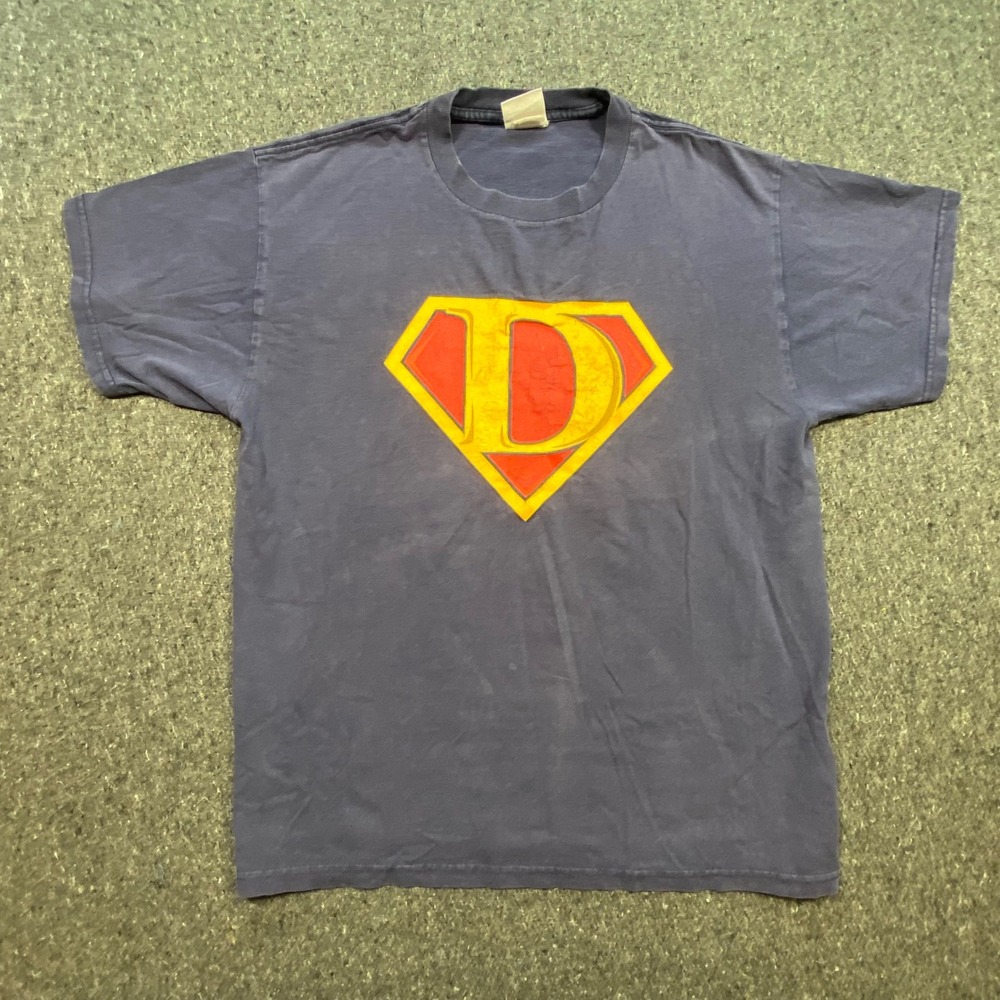 Discovery Channel Superdad T Shirt Large L Mens Blue Vintage Funny Graphic Tee